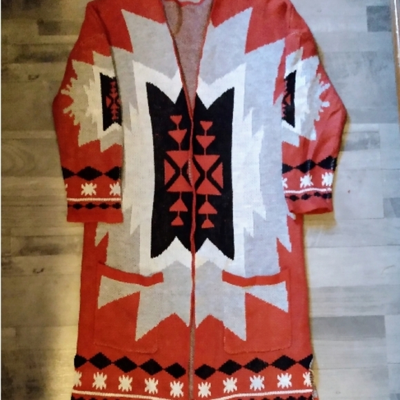 Roxy Rustic Aztec Long Cardigan - Picture 1 of 4